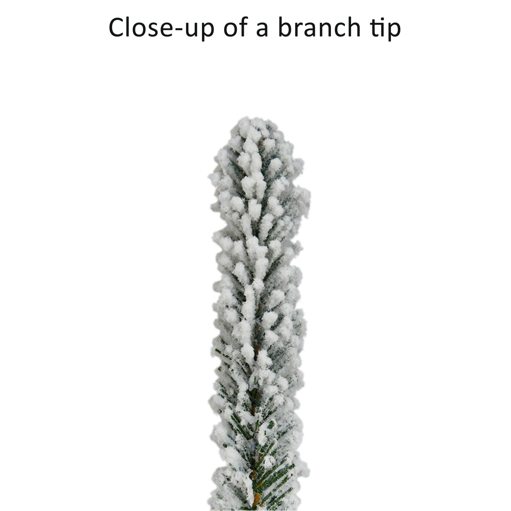 7.5ft. Pre-Lit Flocked Franklin Fir Artificial Christmas Tree, Clear LED Lights